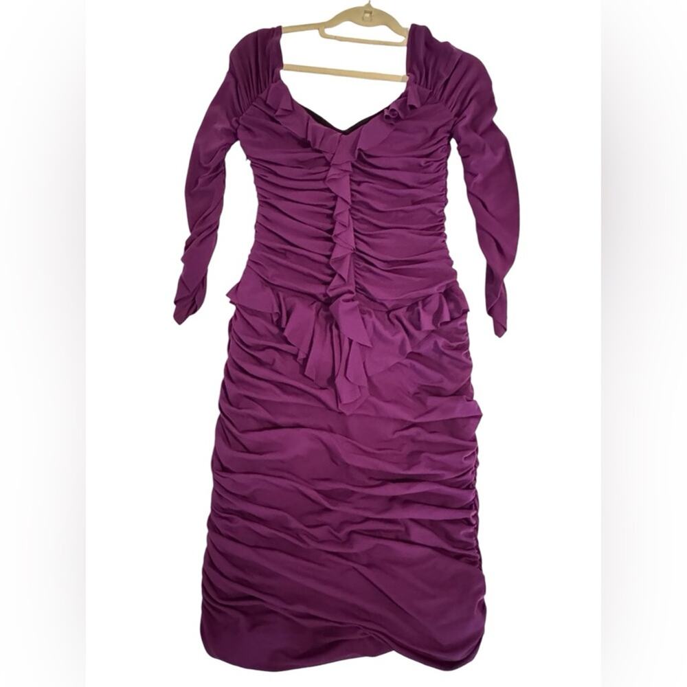 Betsey Johnson Purple Ruffle Ruched Dress